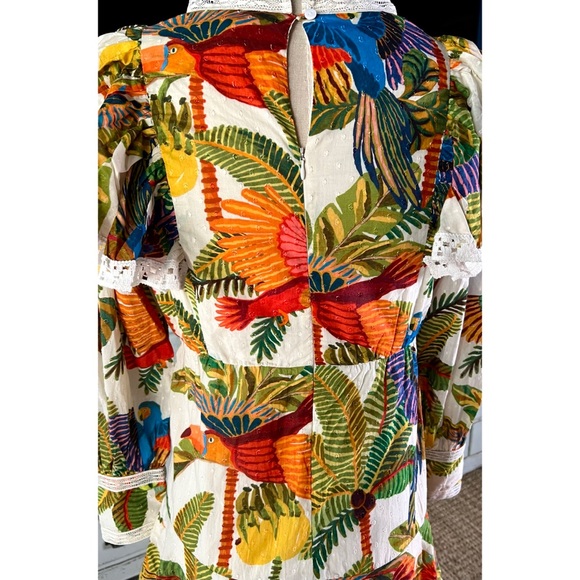 Farm Rio Forest Birds Mini Dress XS - Picture 8 of 13